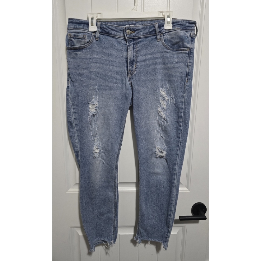 Old Navy Mid Rise Super Skinny Crop Jeans Womens Size 14